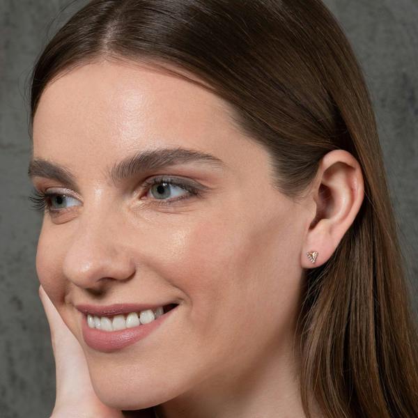 Rose Gold Small Spike Stud Earrings for Women - namana.london