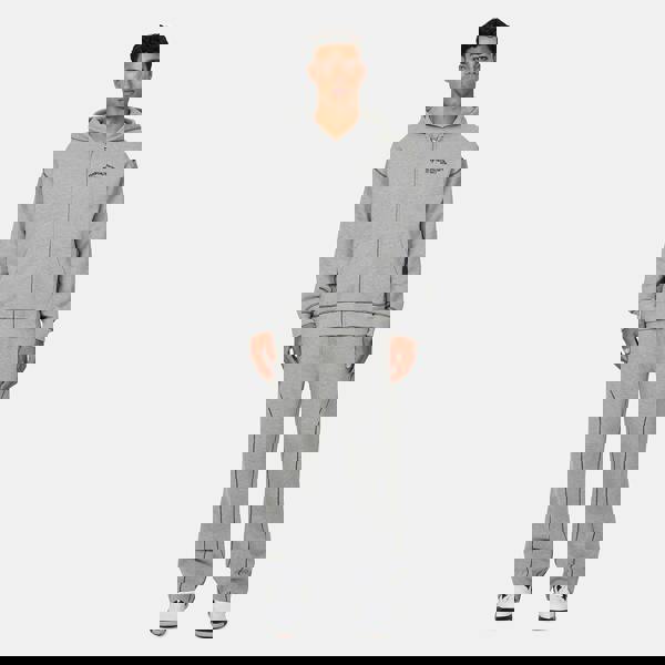 Good For Nothing  Grey Coverlock Stitching Zip Through Hoodie - Grey Image 4