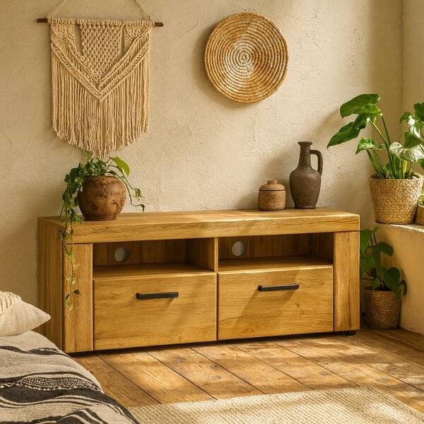 Wyld Haus Larkwood 2 Drawer Grandson Oak TV Media Cabinet