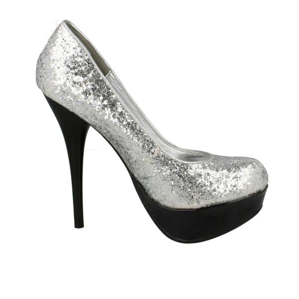 Spot On Ladies Spot On Sparkly Party Heels