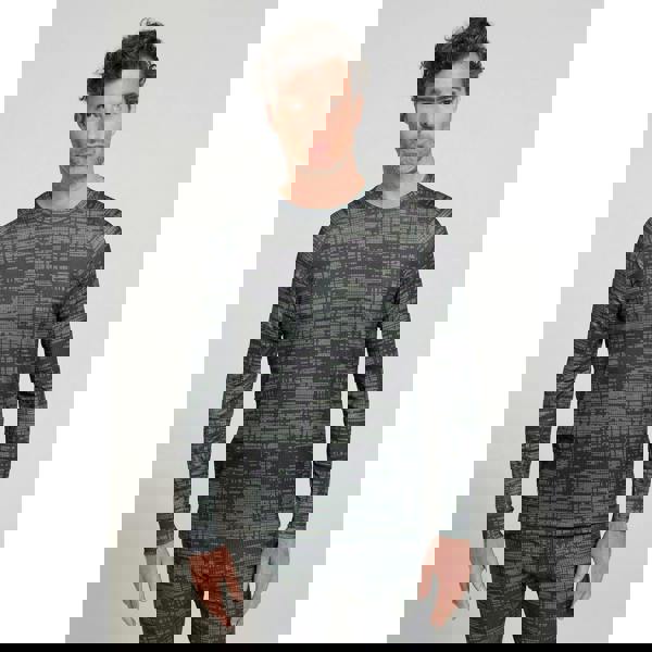 Mountain Warehouse Mens Talus Camouflage Thermal Top - Khaki Green