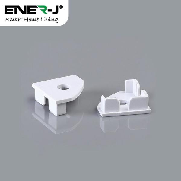 ENER-J 25.21mm x 17.5mm Corner Aluminum Profile with PC Cover - 2m Kit (0.9mm Thickness) (Pack of 4)