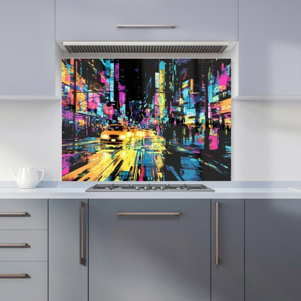 Warren Reed New York City Streets Glass Kitchen Splashback - 00020