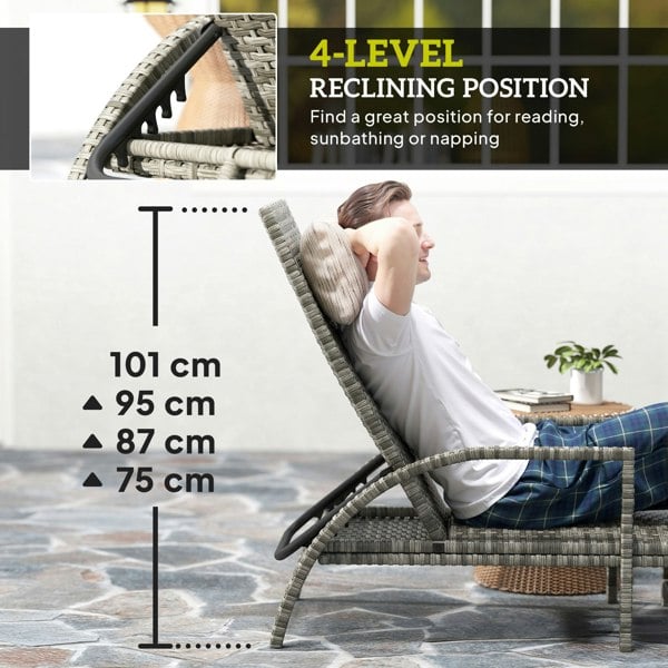 Single Rattan Lounger (Simple)