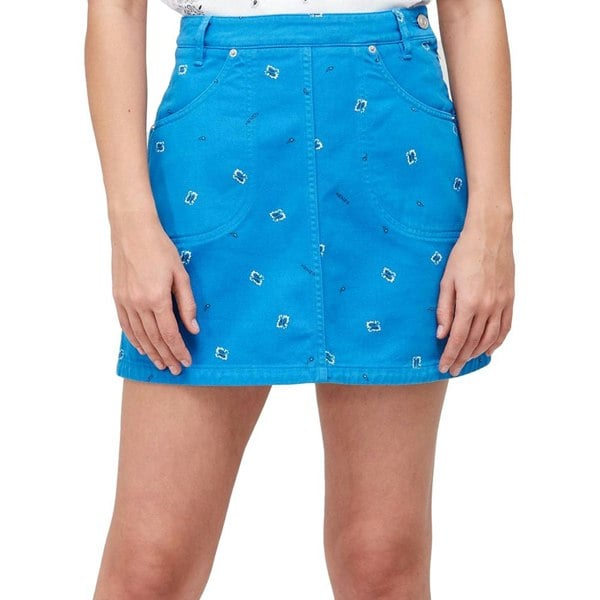 Kenzo Womens Kenzo Printed Denim Mini Skirt in Blue