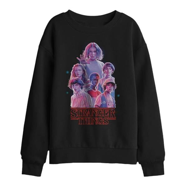 Stranger Things Childrens/Kids Glow Group Sweatshirt - Black - 