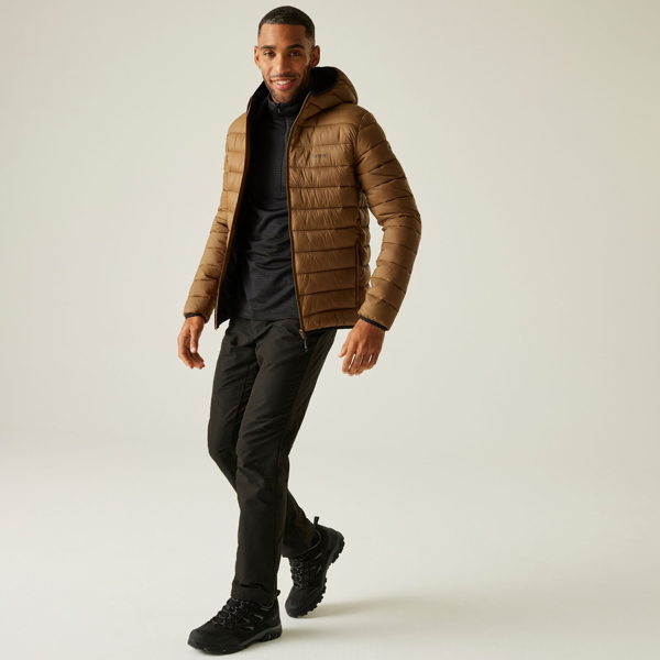 Regatta Mens Marizion Baffled Hooded Padded Jacket - Nut Brown