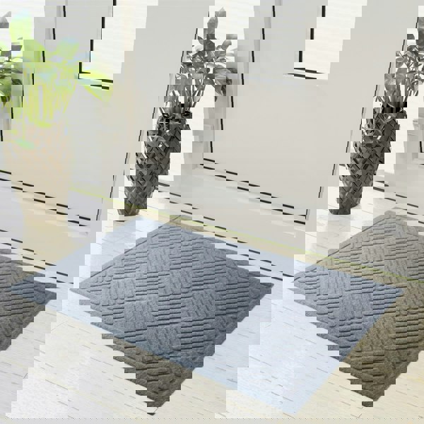 Emma Barclay Cross Hatch Grey Door Mat