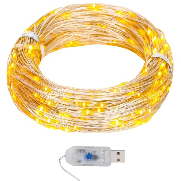 Berkfield LED Micro Fairy String Lights 40m 400 LED Warm White 8 Function