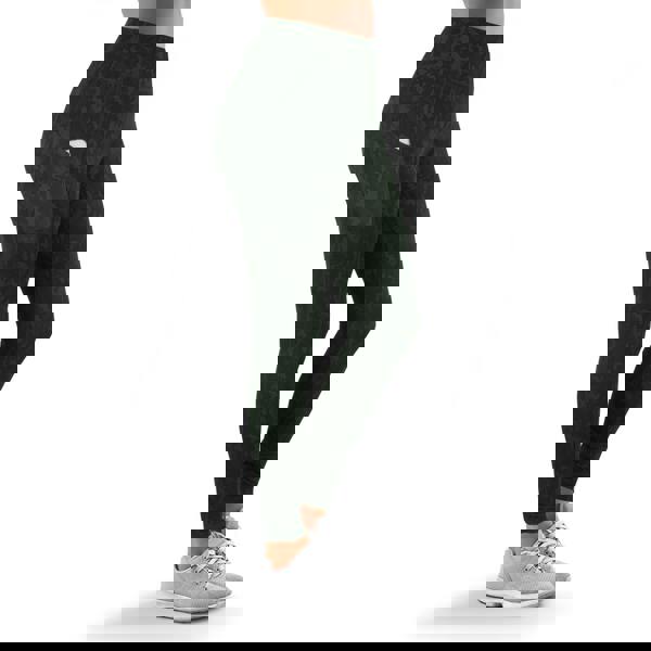 OOOOO Women's Workout Leggings Highwaist with Side Pockets & Camo Print, Olive