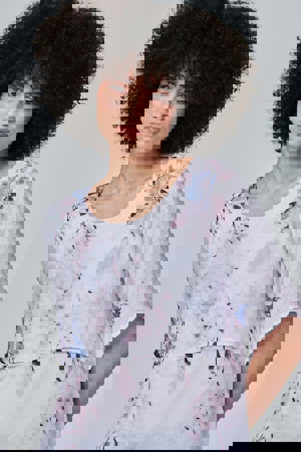 Pink | Floral Layered Relaxed Fit Blouse