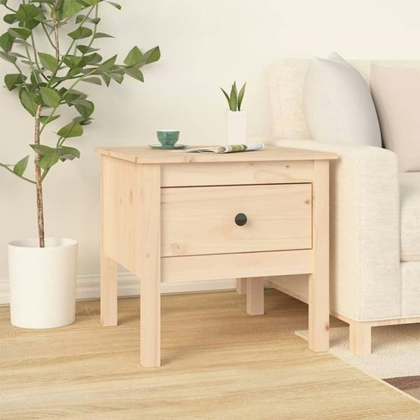 Berkfield Side Table 50x50x49 cm Solid Wood Pine
