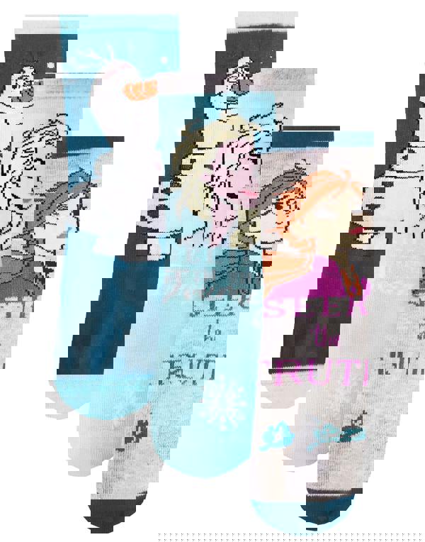 Disney Unisex Kids Blue Anna, Elsa, Olaf Calf Socks Set of 3