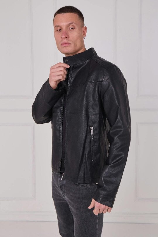 Men's PU Leather Zip Jacket
