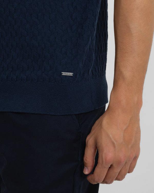Steel & Jelly Burton - Geo Texture Knitted Polo Shirt