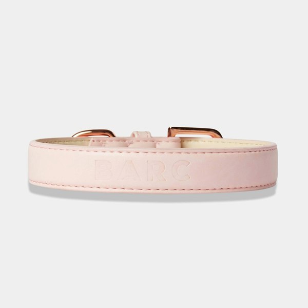 Blush Pink Dog Collar Embossed With Barc London Branding