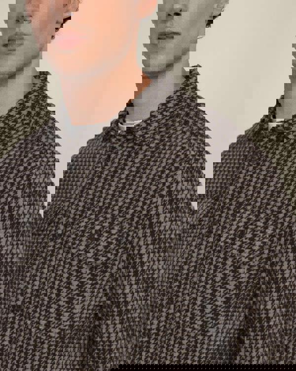 Larsson & Co Ommel - Houndstooth Jersey Casual Overshirt