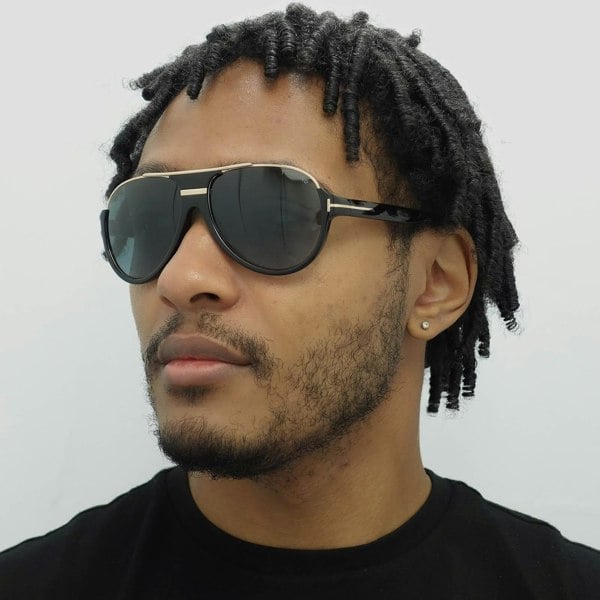 Tom Ford Sunglasses 0334 Dimitry 01P Shiny Black Green Gradient