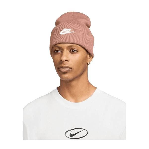 Nike Unisex Adult Futura Peak Beanie - Rose Gold/White - 