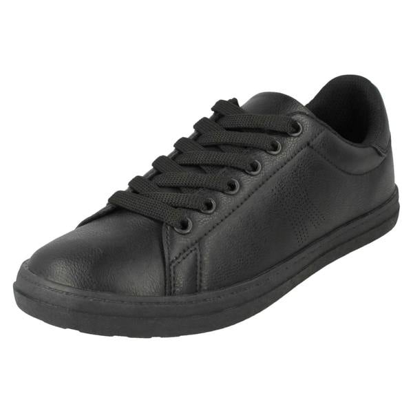 Spot On Ladies Spot On Flat Lace Up Slimline Pumps