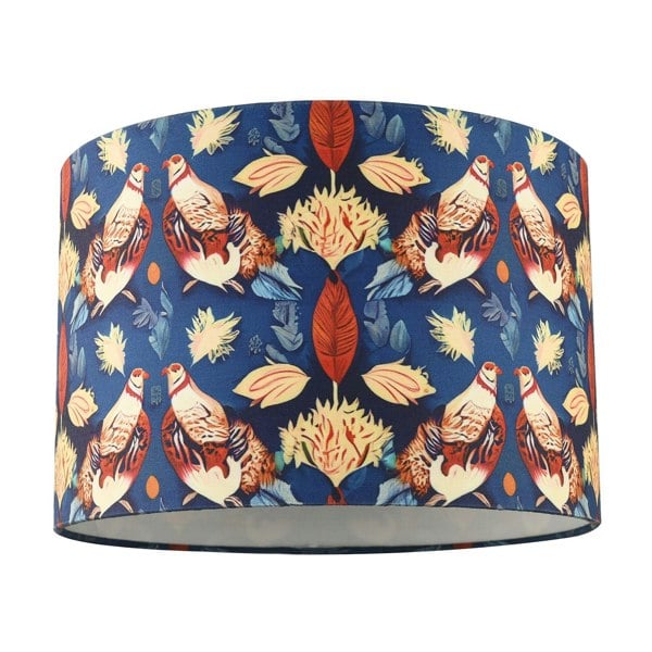 Bohemian Styled Navy Blue Shade with Vivid Floral and Pigeon Patterns Image 1
