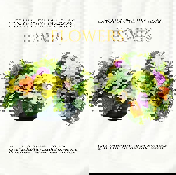 Memorials Direct Premium Artificial Grave Flowers – 24cm Green Dahlia With Camellia & Anemone | Weighted Pot