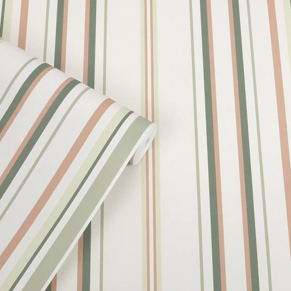 Laura Ashley Flinton Stripe Hedgerow Wallpaper