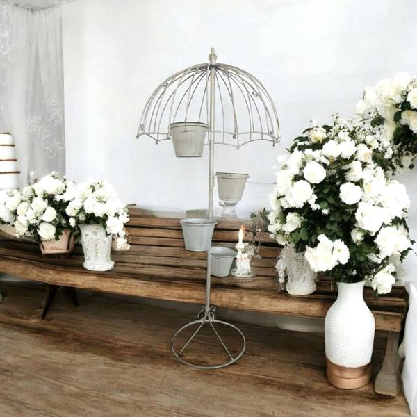 130CM CREAM METAL GARDEN PLANTER