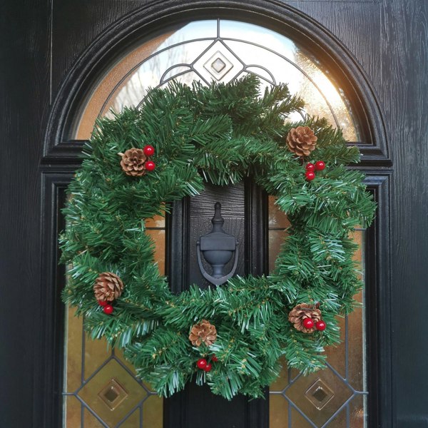 Samuel Alexander 50cm Premier Christmas Wreath With Festive Berry and Cones