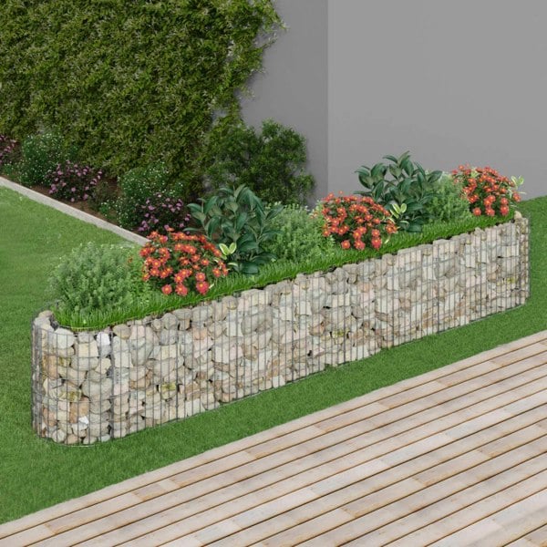 Berkfield Gabion Raised Bed Galvanised Iron 330x50x50 cm