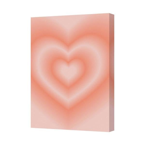 Benjamin Tate Design Peach Heart Canvas Wall Art Living Room Decor 7271