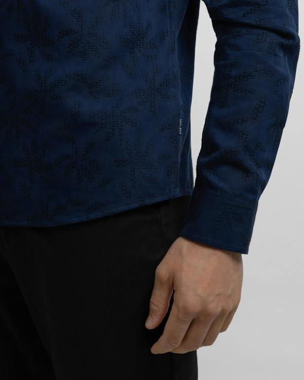 Steel & Jelly Tattenhall - Leaf Texture Long Sleeve Shirt