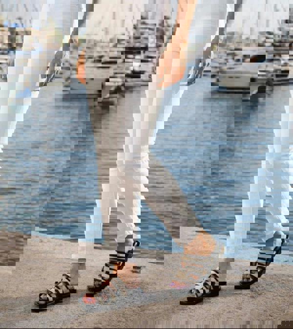 Trendy Trotters Black Cut-Out Footbed Slide Sandals - Women’s Easy Summer Slip-On-Shoes