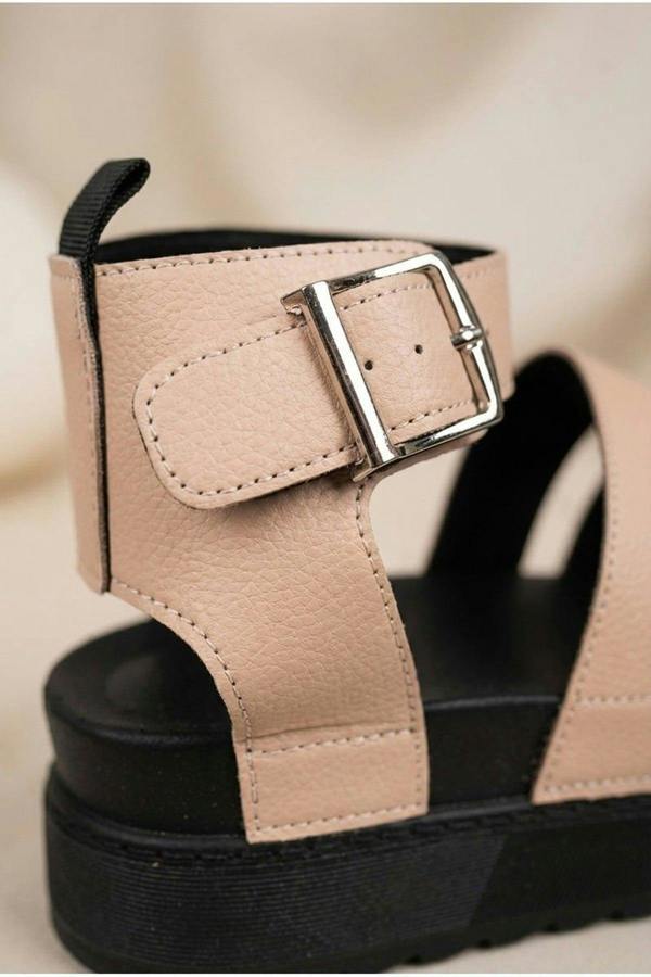 Nina Womens Multi Strap Platform Sandals - NUDE