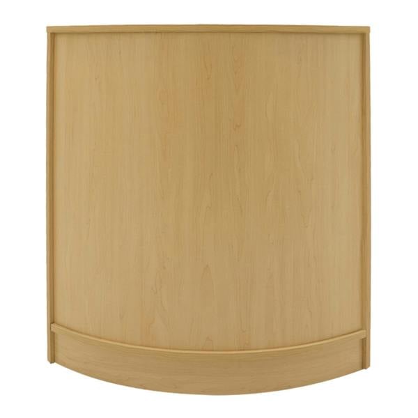 Curved maple counter from the Luna LED Shop Counter Set, featuring a smooth finish and a minimalist design, ideal for retail displays