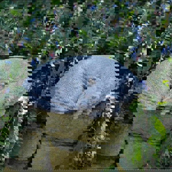 Stone Cast Sleeping Cat Ornament