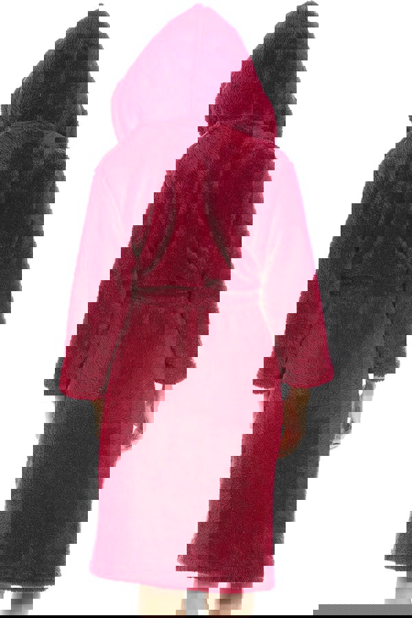 Camille Womens Magenta Supersoft Fluffy Fleece Hooded Robes