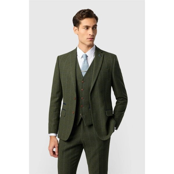 Antique Rogue Tailored Fit Hooper Green and Blue Check Jacket