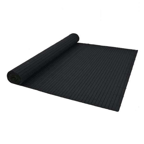 Artificial PVC Bamboo Screening Fence 4m - Black - Evergreenery