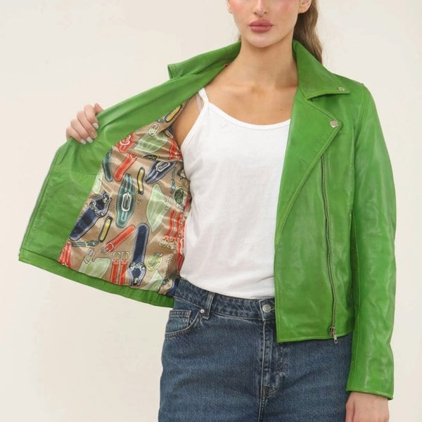 Leather Company Women's Real Leather Brando Style Biker Jacket