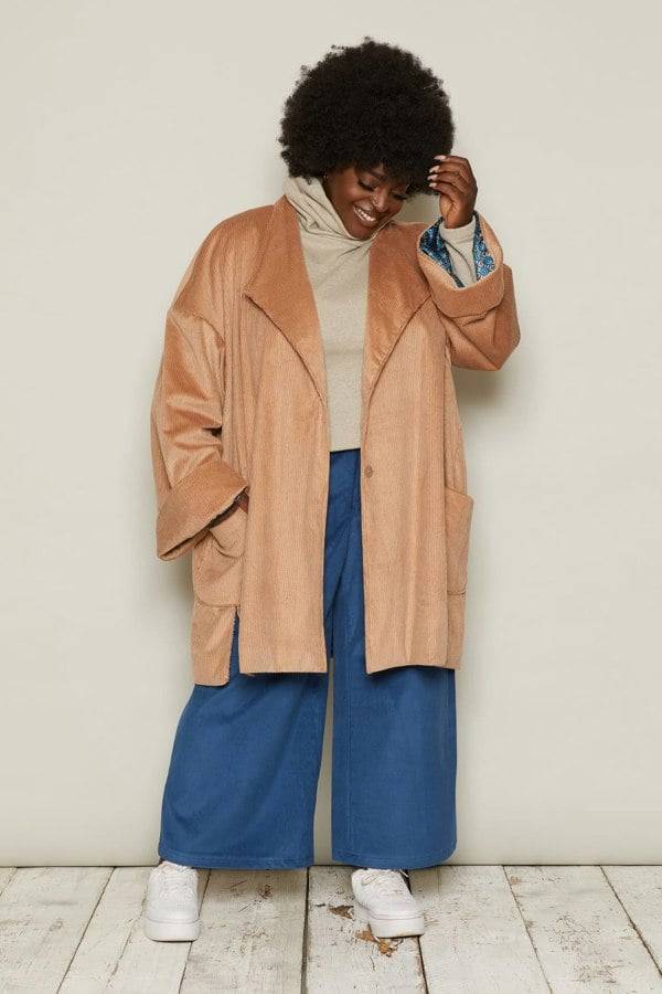 Bo Carter Hilmar Corduroy Oversized Jacket - Beige