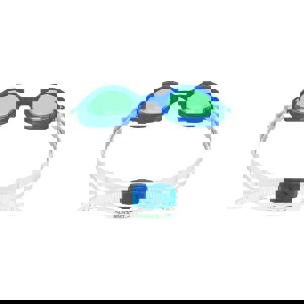 Speedo Hyper Flyer Junior blue and green swim goggles with adjustable strap