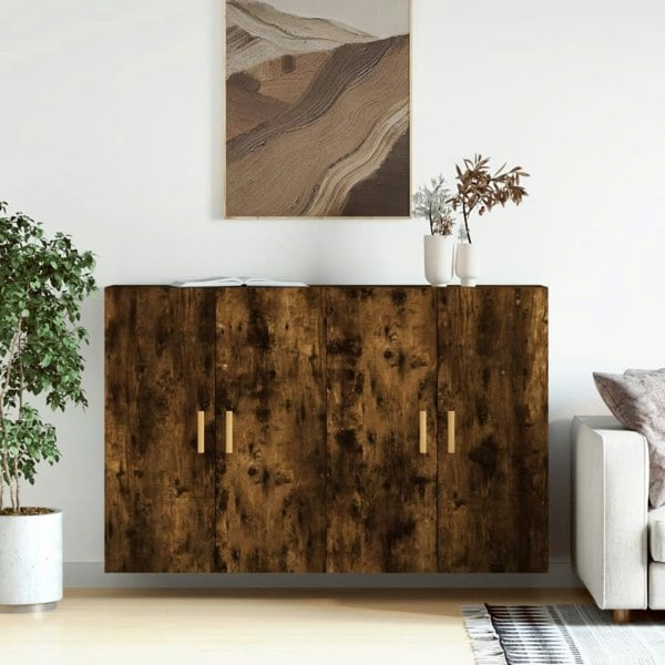 Berkfield Wall Mounted Cabinets 2 pcs Smoked Oak Engineered Wood