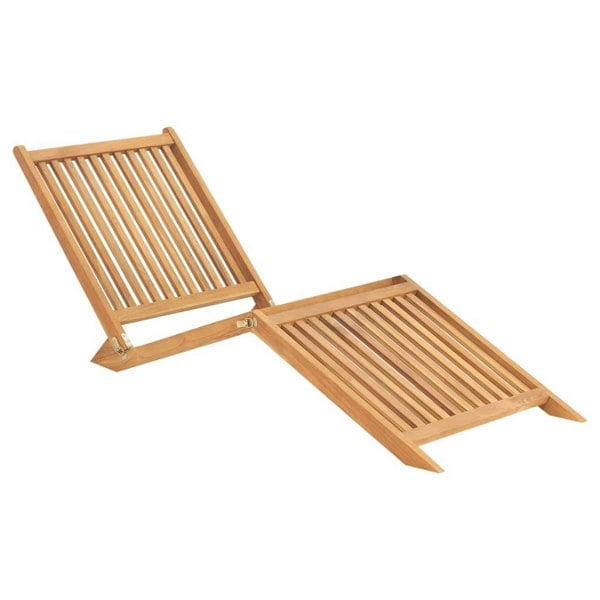 Berkfield Sun Lounger Solid Teak Wood
