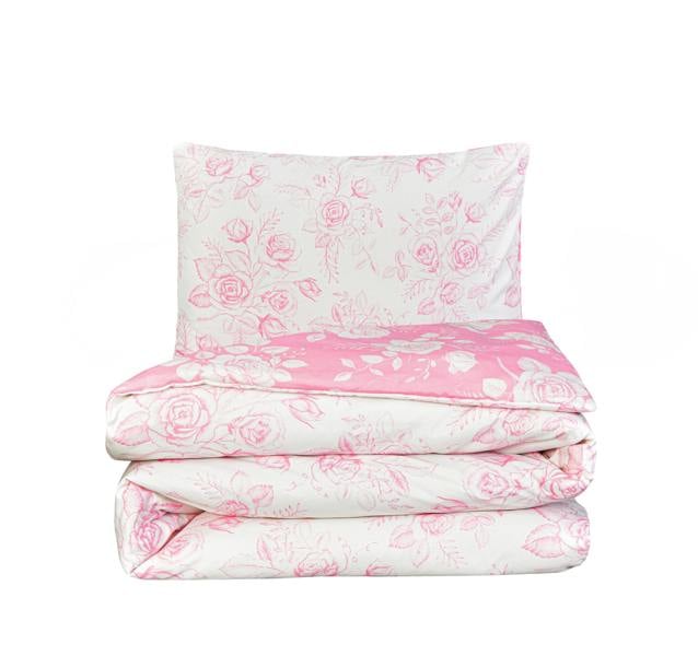 Smart Living Luxury Super Soft Reversible Floral Toile Duvet Cover with Pillowcase