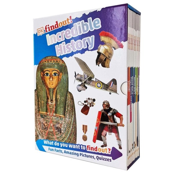 DK findout!: Incredible History 8 Books Box Set Ancient Rome, Stone Age, Ancient Egypt, Vikings