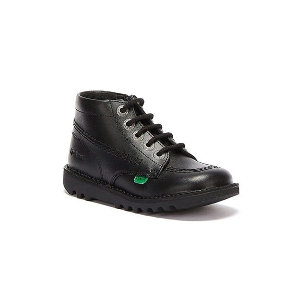 Kickers - 115821 IN KICK Hi ZIP Infant Black Leather
