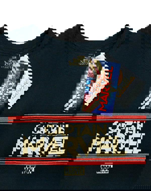 Marvel Womens Black Captain Marvel Short Sleeved T-Shirt