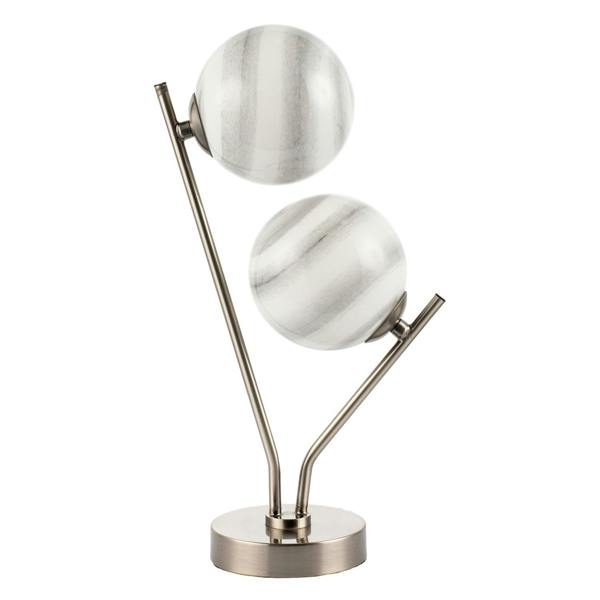 Stylish Pair of Grey Marble Swirl Glass Shades for G9 Lamp Holders Image 5