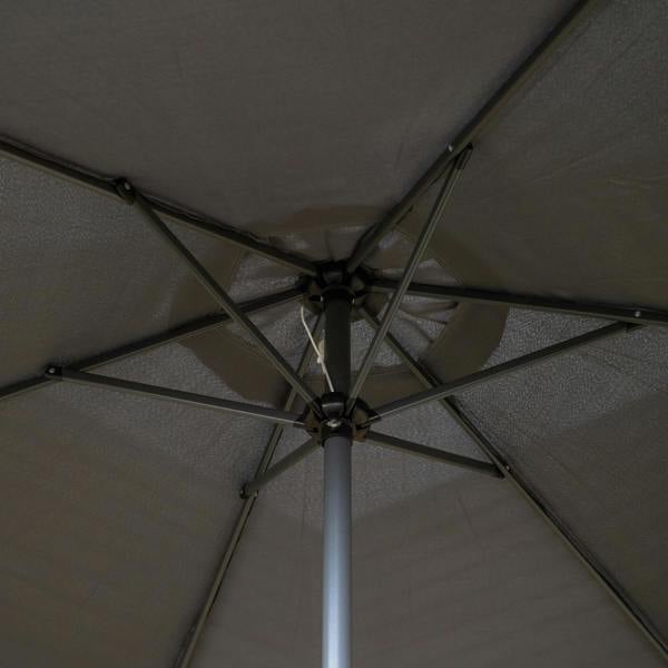 Samuel Alexander 2m Outdoor Garden Parasol Sun Shade with Crank Handle in Grey